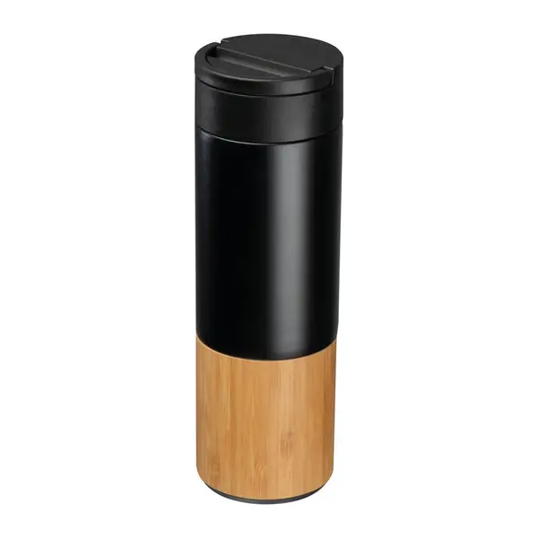 Vákuumszigetelt termosz bambusz talppal, 500 ml