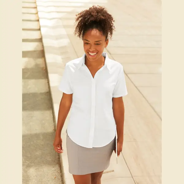 Lady Fit Short Sleeve Oxford Shirt