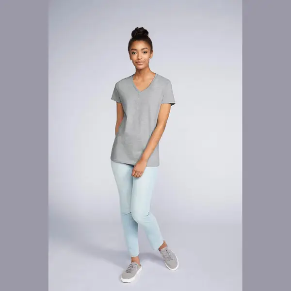Premium Cotton®Női V-Nyakú Póló