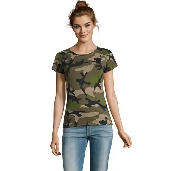 Sol'S Camo Women - Környakú Póló