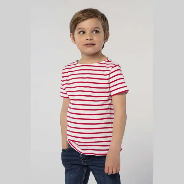 Miles Kids Round Neck Striped T-Shirt