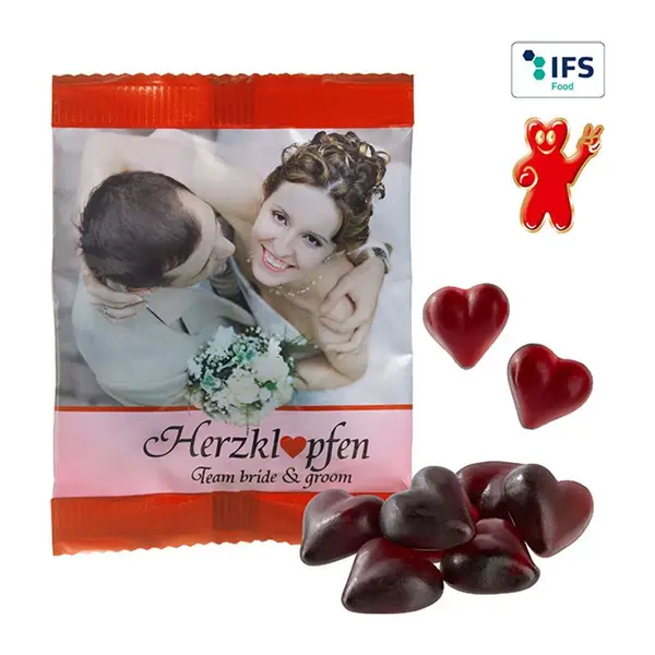 Áfonya ízű gumicukor szívecskék