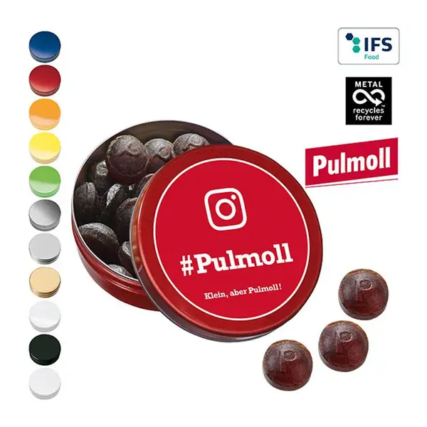 XS fém dobozka pulmoll cukorral töltve