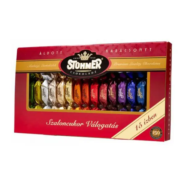 Stühmer szaloncukor válogatás, 15 ízből  170g.